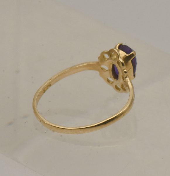 Vintage 14K Gold Synthetic Color Change Sapphire Child's Ring - Size 2.25