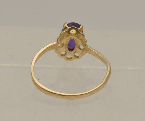 Vintage 14K Gold Synthetic Color Change Sapphire Child's Ring - Size 2.25