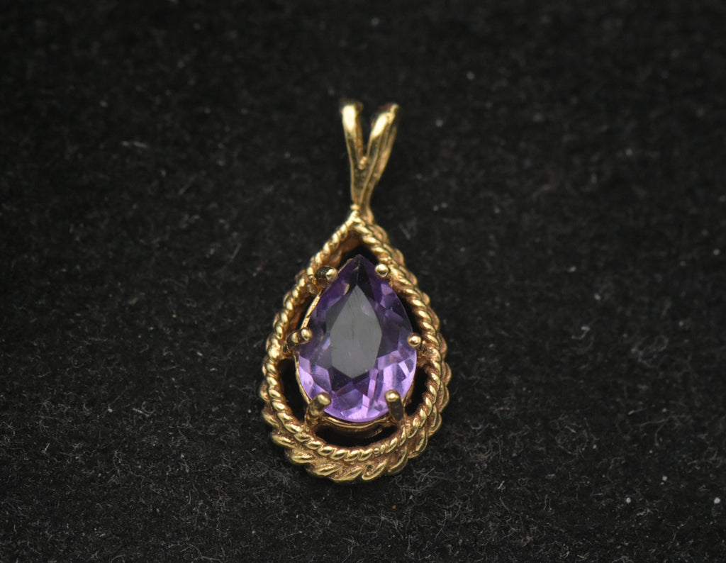 Vintage 14k Gold Amethyst Pendant