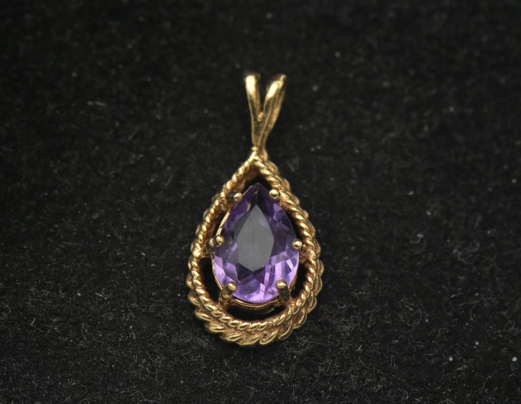 Vintage 14k Gold Amethyst Pendant