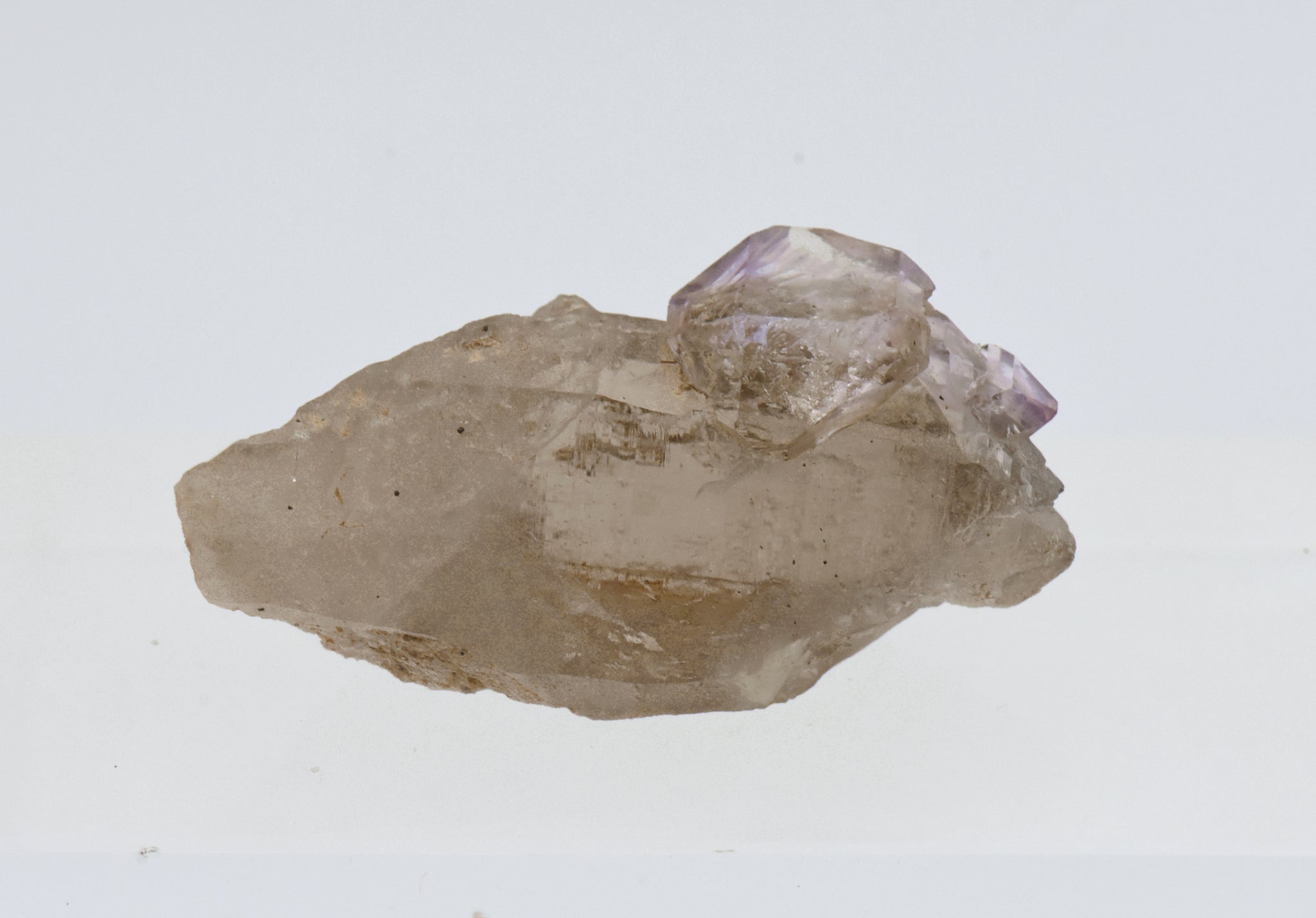 Amethyst Scepter on Smoky Quartz Crystal - Greece