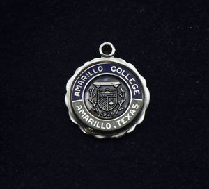 Vintage Amarillo College Sterling Silver and Enamel Charm