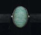 Vintage Handmade Amazonite and Silver Ring - Size 7.25