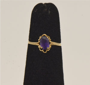 Vintage 14K Gold Synthetic Color Change Sapphire Child's Ring - Size 2.25