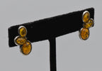 Vintage Amber Sterling Silver Earrings