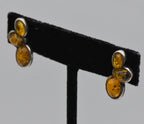 Vintage Amber Sterling Silver Earrings