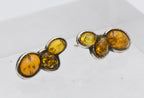 Vintage Amber Sterling Silver Earrings