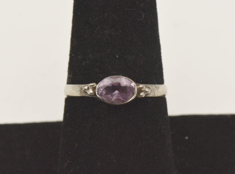 Vintage Amethyst Sterling Silver Ring - Size 8