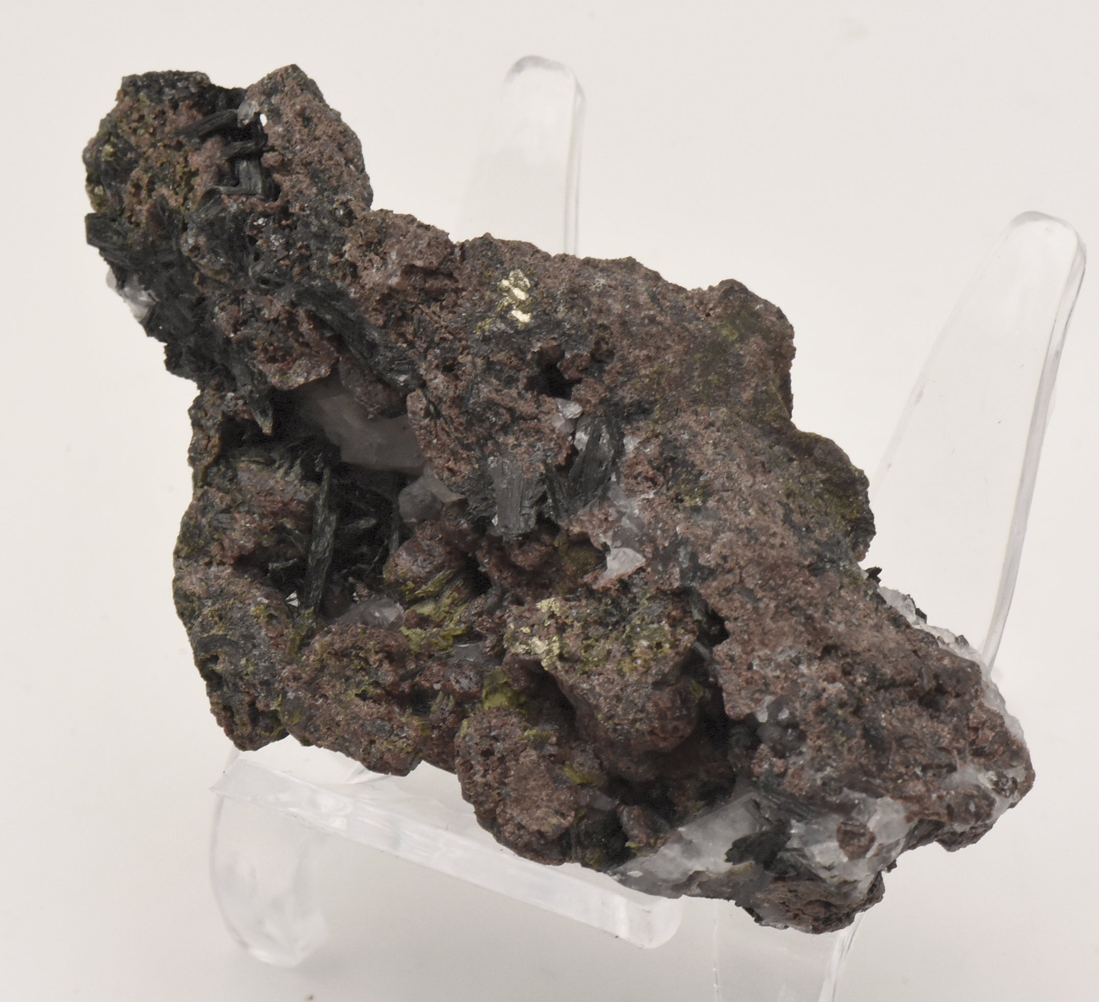 Andradite and Ferropargasite Mineral Specimen - Spain