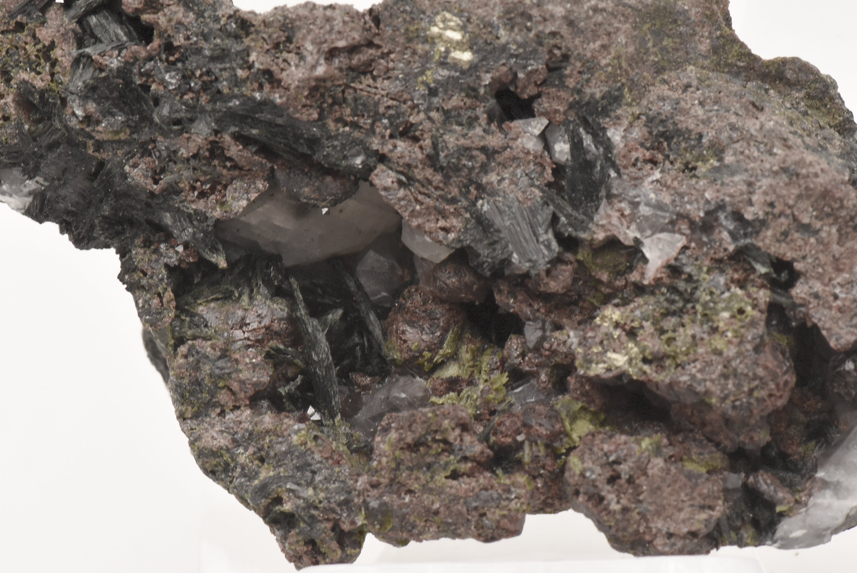 Andradite and Ferropargasite Mineral Specimen - Spain