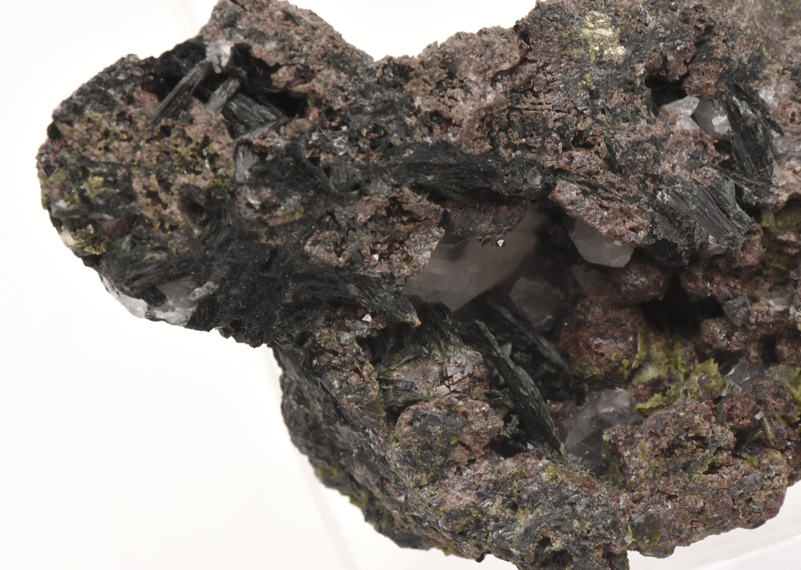 Andradite and Ferropargasite Mineral Specimen - Spain