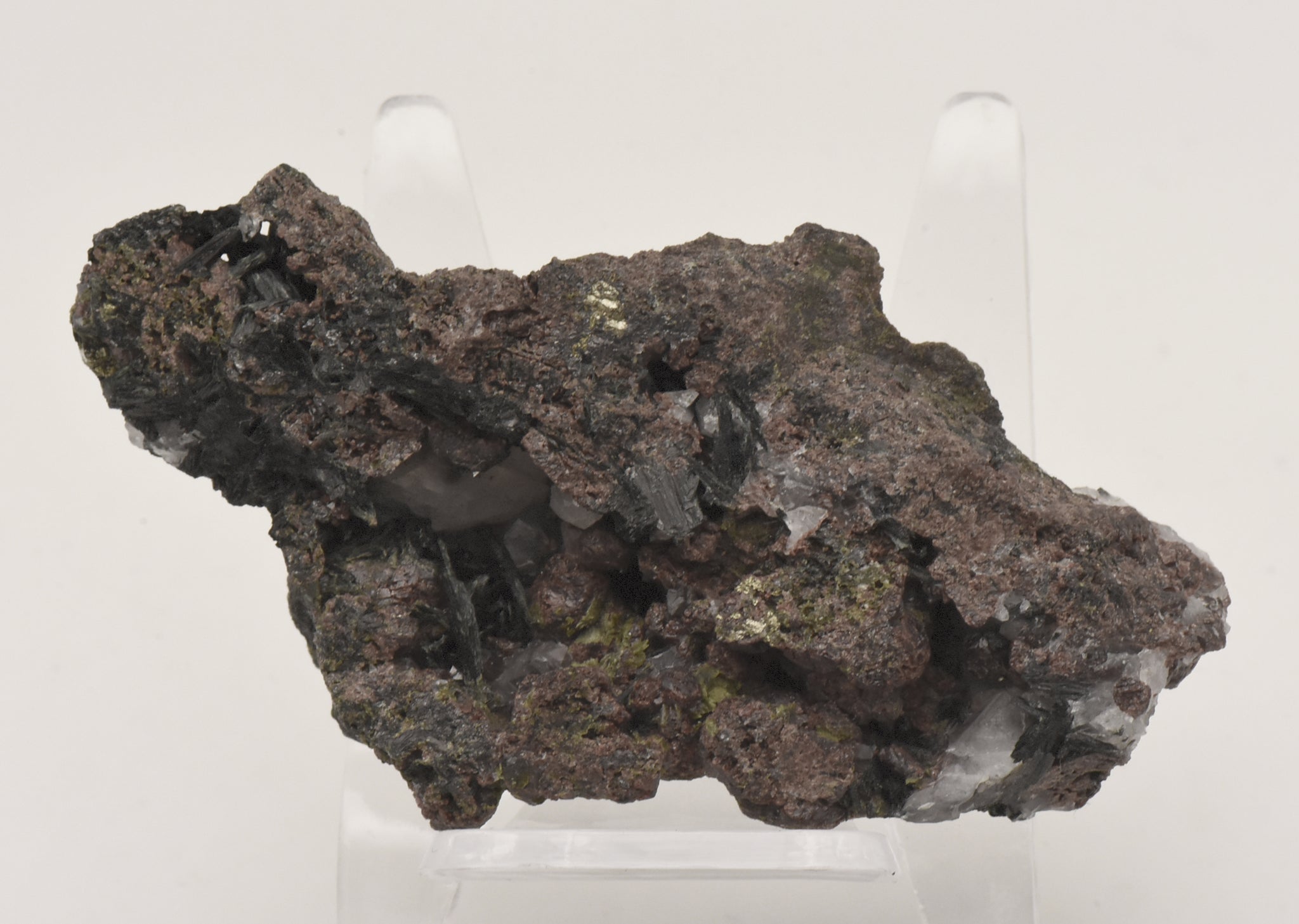 Andradite and Ferropargasite Mineral Specimen - Spain