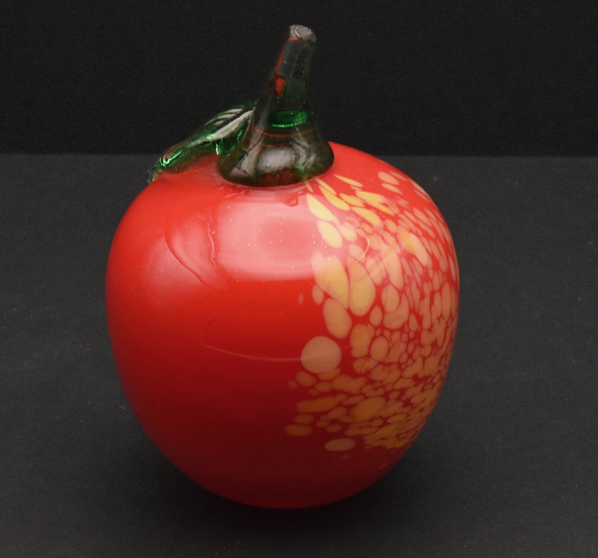 Vintage Handmade Art Glass Apple