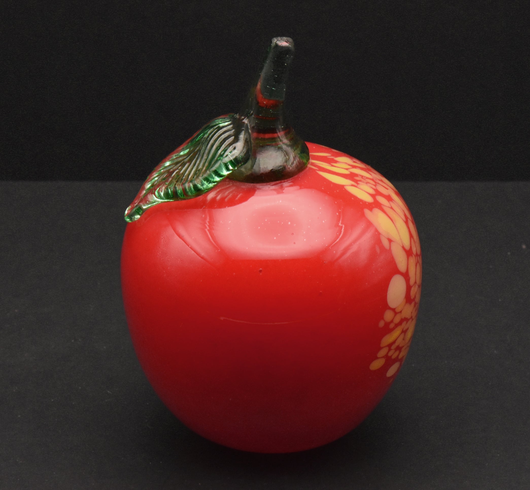 Vintage Handmade Art Glass Apple