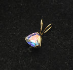 Vintage 10k Gold Aura Coated Quartz Tiny Pendant