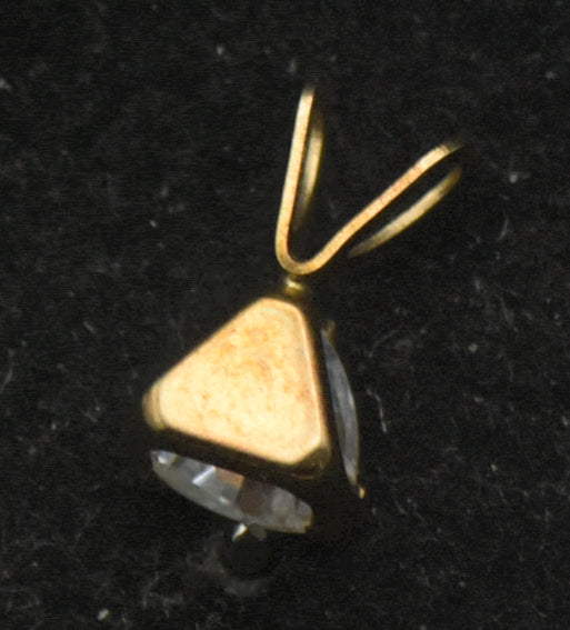 Vintage 10k Gold Aura Coated Quartz Tiny Pendant