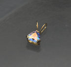 Vintage 10k Gold Aura Coated Quartz Tiny Pendant