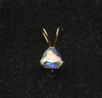 Vintage 10k Gold Aura Coated Quartz Tiny Pendant