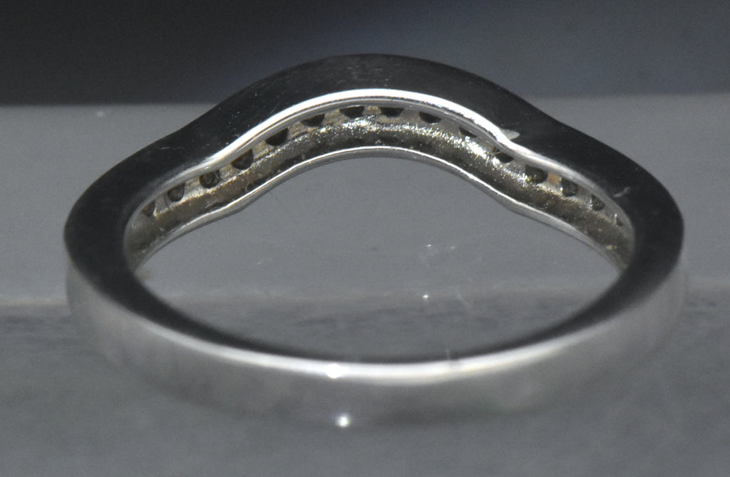 Vintage Sterling Silver CZ Arch Band - Size 7