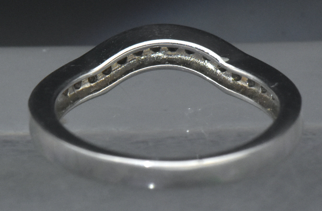 Vintage Sterling Silver CZ Arch Band - Size 7