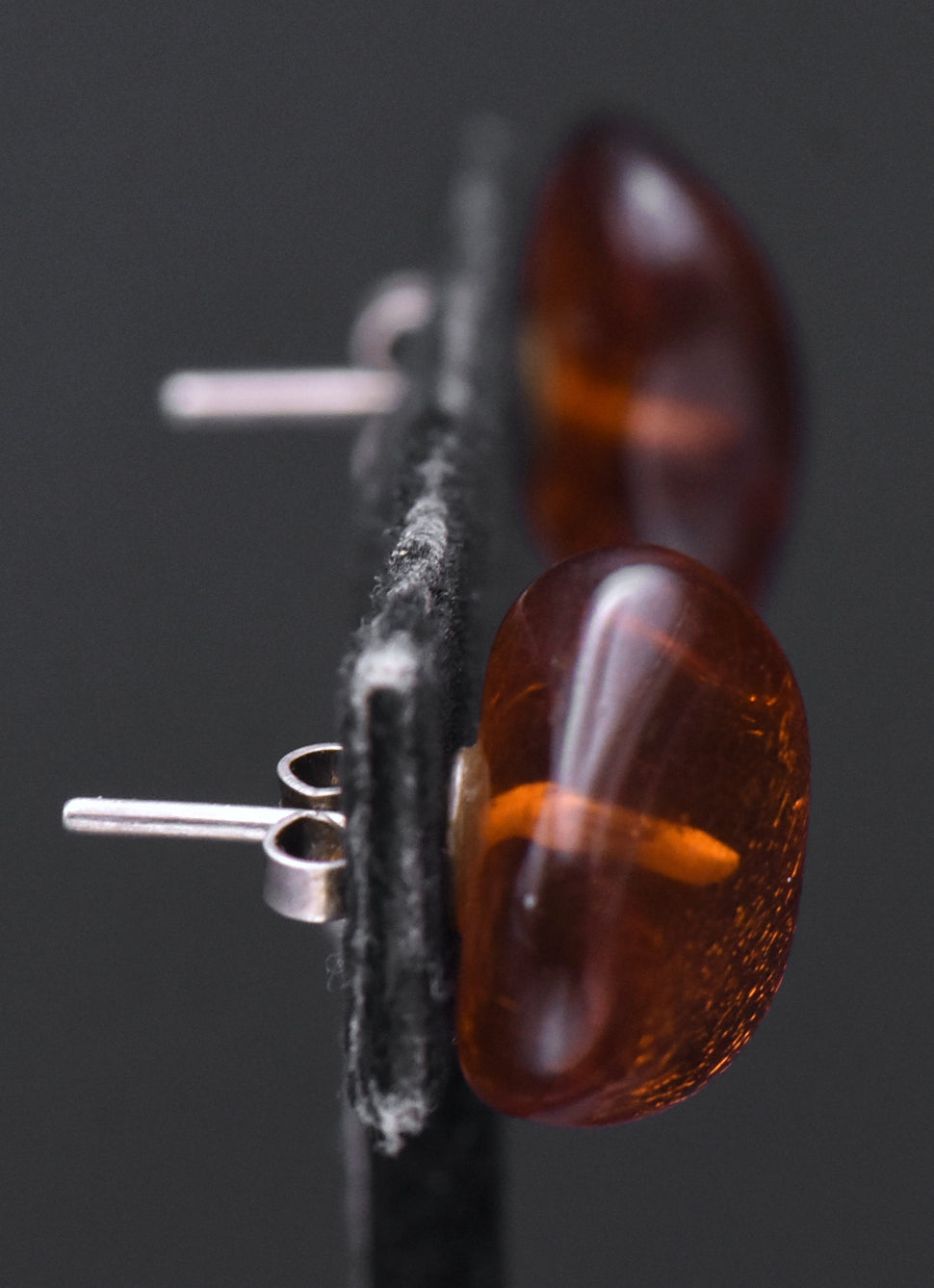 Vintage Amber Nugget Stud Earrings
