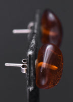 Vintage Amber Nugget Stud Earrings
