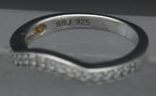 Vintage Sterling Silver CZ Arch Band - Size 7
