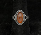Vintage Sterling Silver and Amber Ring - Size 7.75