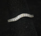 Vintage Sterling Silver CZ Arch Band - Size 7