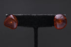 Vintage Amber Nugget Stud Earrings