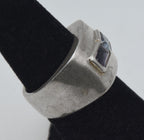 Vintage Blue Topaz and Amethyst Sterling Silver Ring - Size 5.75