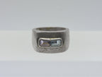 Vintage Blue Topaz and Amethyst Sterling Silver Ring - Size 5.75