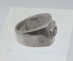 Vintage Blue Topaz and Amethyst Sterling Silver Ring - Size 5.75