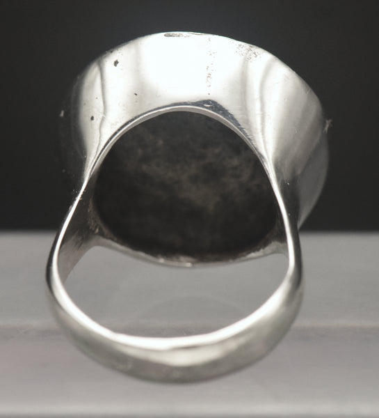 Vintage Sterling Silver Abstract Design Ring - Size 8.25