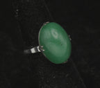 Vintage Aventurine Silver Ring - Size 5.25