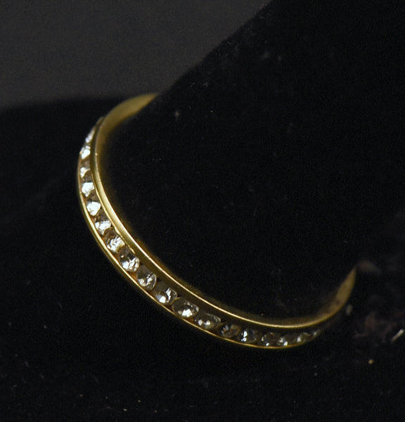 Avon - Gold Plated Rhinestone Infinity Band - Size 10.75