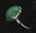 Vintage Aventurine Silver Ring - Size 5.25