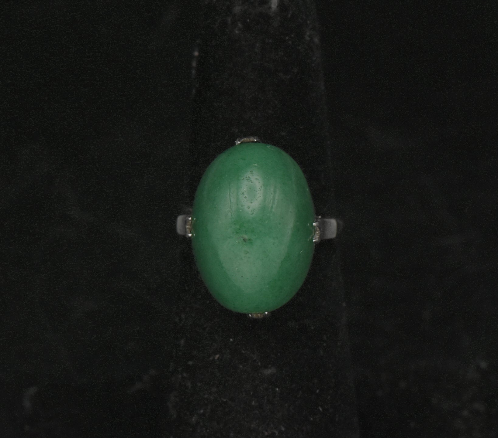 Vintage Aventurine Silver Ring - Size 5.25