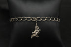Vintage Sterling Silver White Rabbit Alice in Wonderland Charm Bracelet - 7.25"