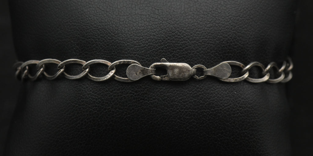 Vintage Sterling Silver White Rabbit Alice in Wonderland Charm Bracelet - 7.25"