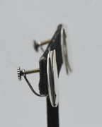 Vintage Handmade Sterling Silver Abstract Geometric Screw Back Earrings
