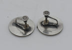 Vintage Handmade Sterling Silver Abstract Geometric Screw Back Earrings