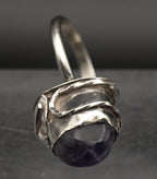 Vintage Handmade Amethyst Sterling Silver Ring - Size 8.25