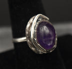 Vintage Handmade Amethyst Sterling Silver Ring - Size 8.25
