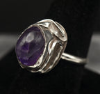 Vintage Handmade Amethyst Sterling Silver Ring - Size 8.25