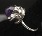 Vintage Handmade Amethyst Sterling Silver Ring - Size 8.25