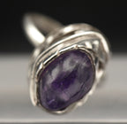 Vintage Handmade Amethyst Sterling Silver Ring - Size 8.25