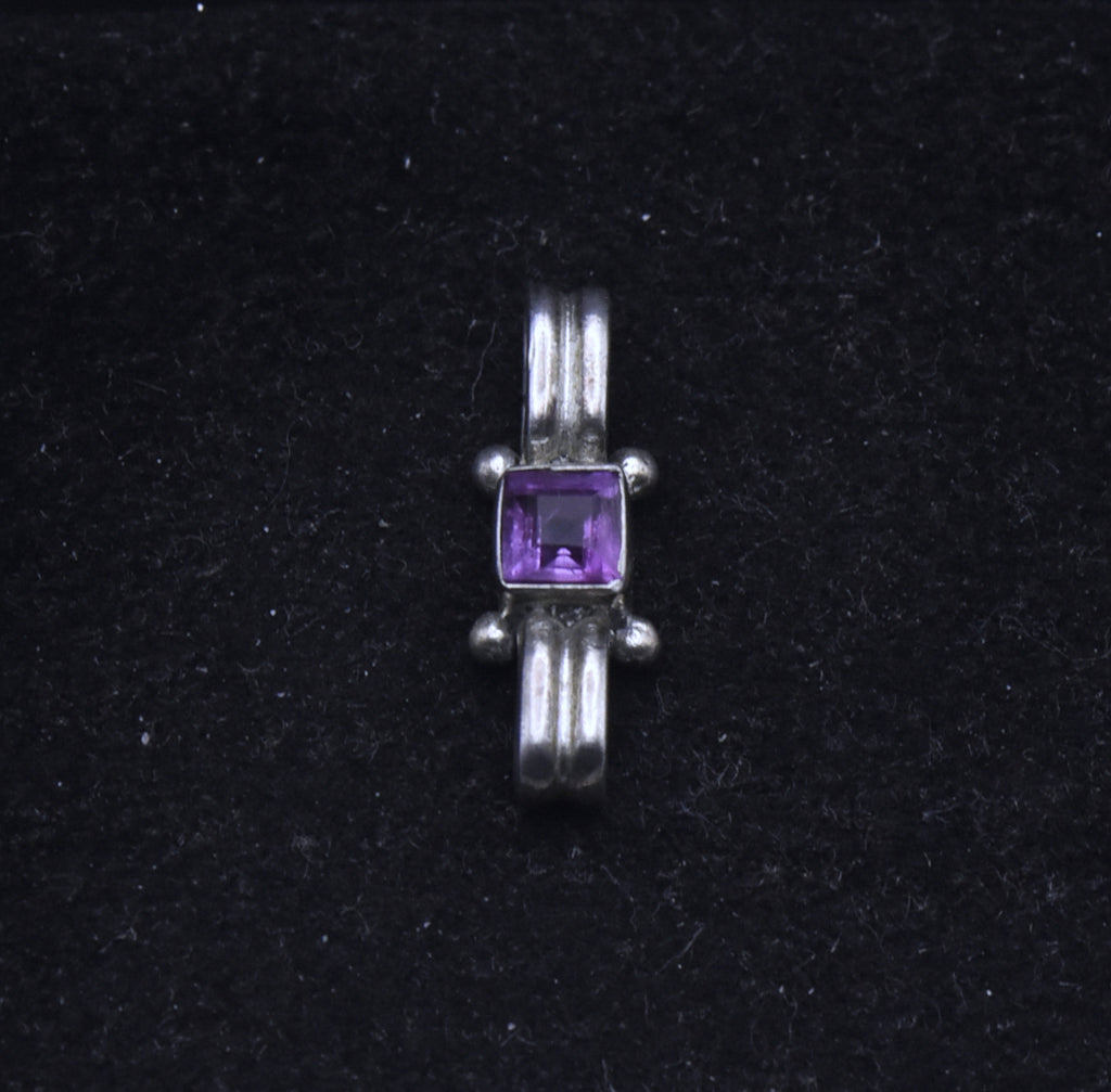 Vintage Handmade Sterling Silver Amethyst Pendant