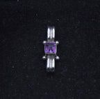 Vintage Handmade Sterling Silver Amethyst Pendant