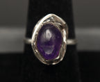 Vintage Handmade Amethyst Sterling Silver Ring - Size 8.25